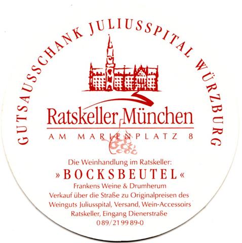 münchen m-by ratskeller 3a (rund200-hg weiß-bocksbeutel-u 5 zeilen text-rot)